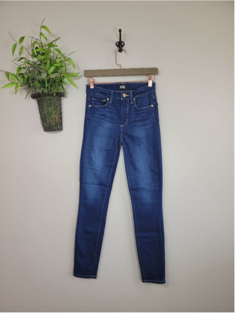 Paige 26 Hoxton Ankle Skinny High Rise Calani Dark Wash Jegging Stretch Jeans